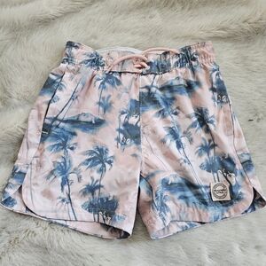 abercrombie kids Pink and Blue Palm-Print Girls Shorts